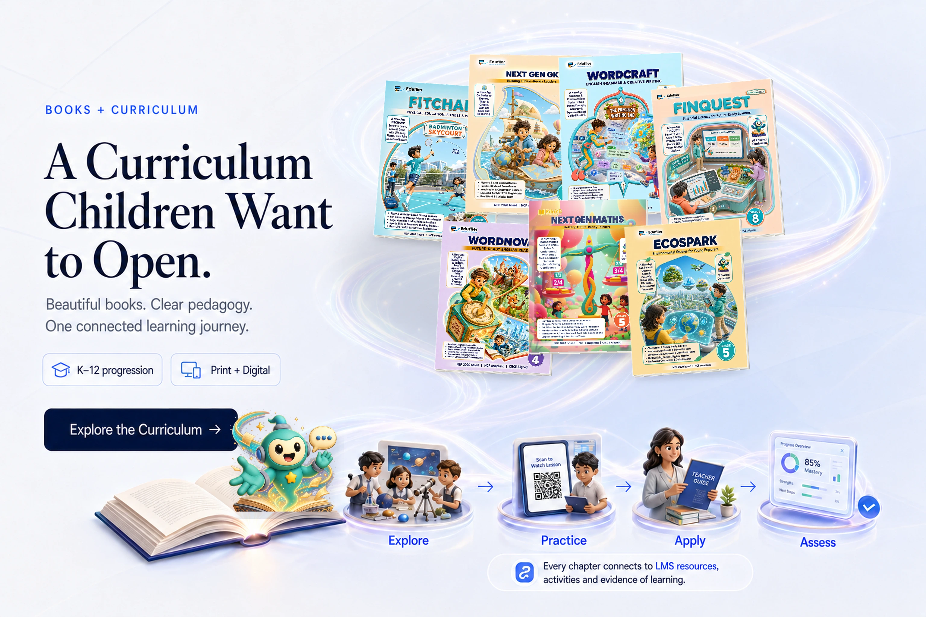 The approved Eduflier curriculum collection presented with AI-enabled learning support