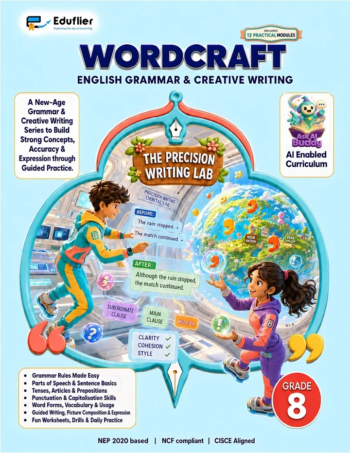 English Grammar Grade 8 approved Eduflier book cover